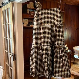 Jcrew factory gold spaghetti strap dress